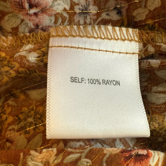 Jane and Delancey Floral Peasant Blouse | Size M | 100% Rayon Boho Fall Top - Picture 7 of 8